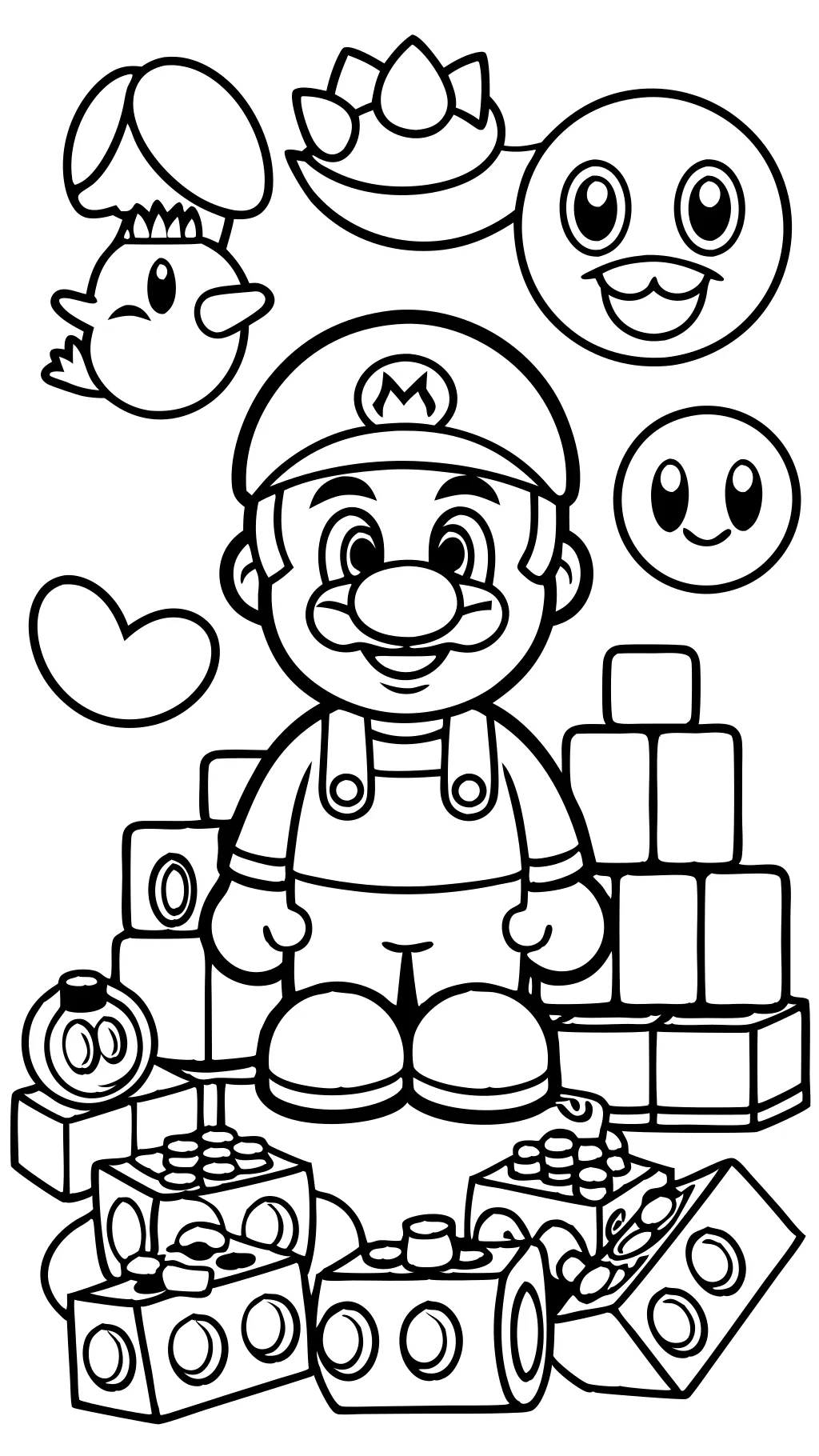 mario lego coloring pages